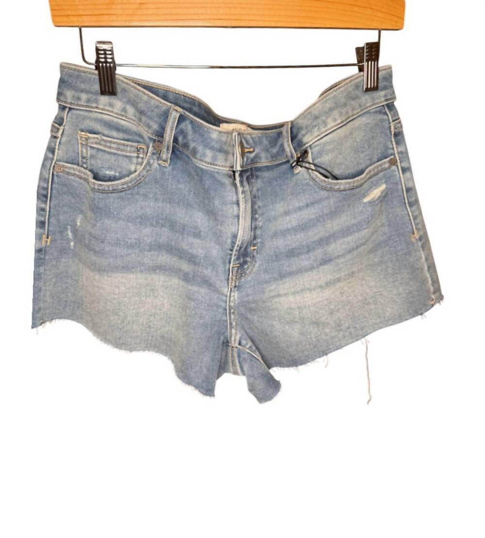 NEW HIDDEN women's kenzie mid rise denim shorts in medium wash